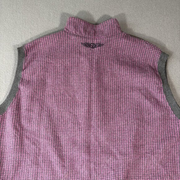 Straight Down Nantucket Mens Large Pink Gray 1/4 Zip golf pullover vest NEW NWT - Picture 14 of 15